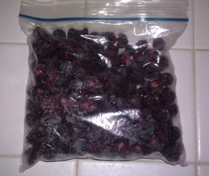 Frozen wild black raspberries