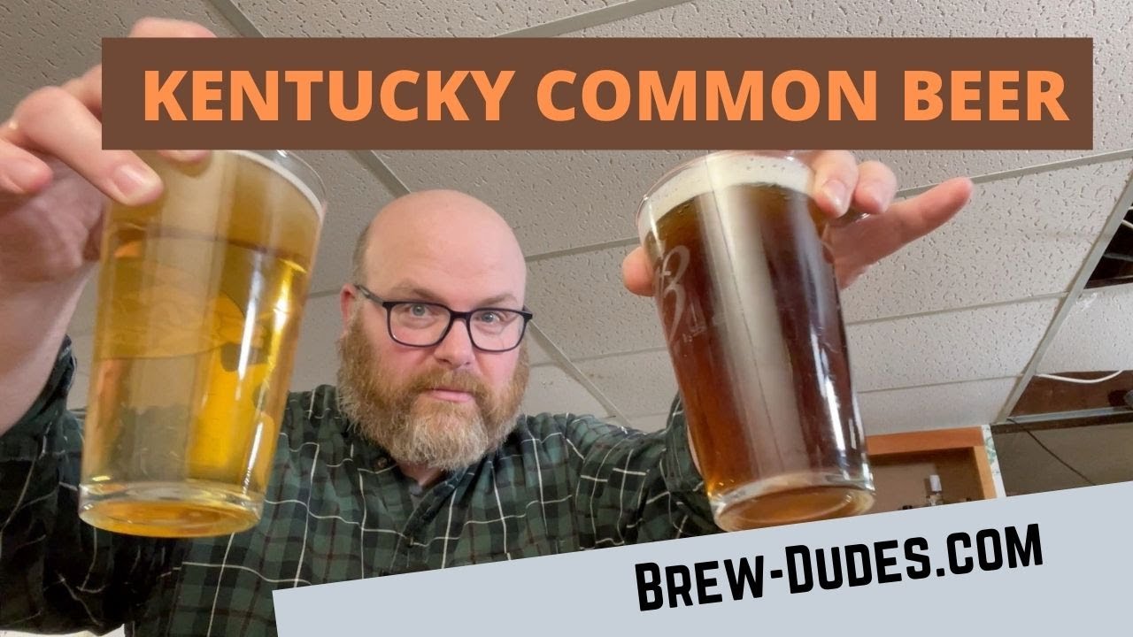 Kentucky Common Beer held up next to a Cream Ale